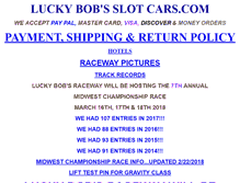 Tablet Screenshot of lucky-bobs-slot-cars.com
